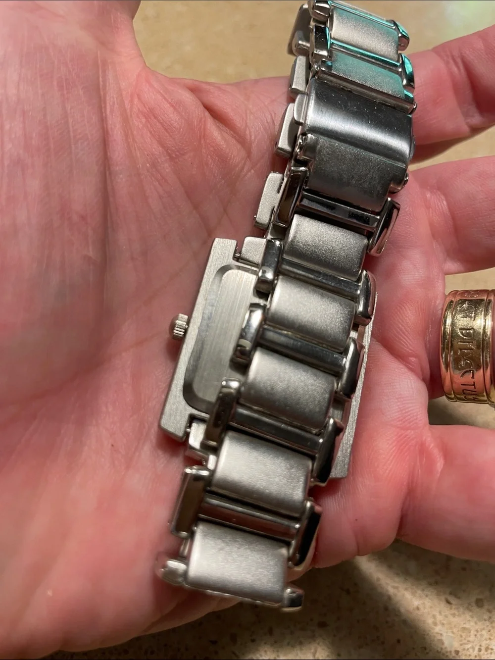 Women's Silver-Tone Rectangular Bracelet Watch